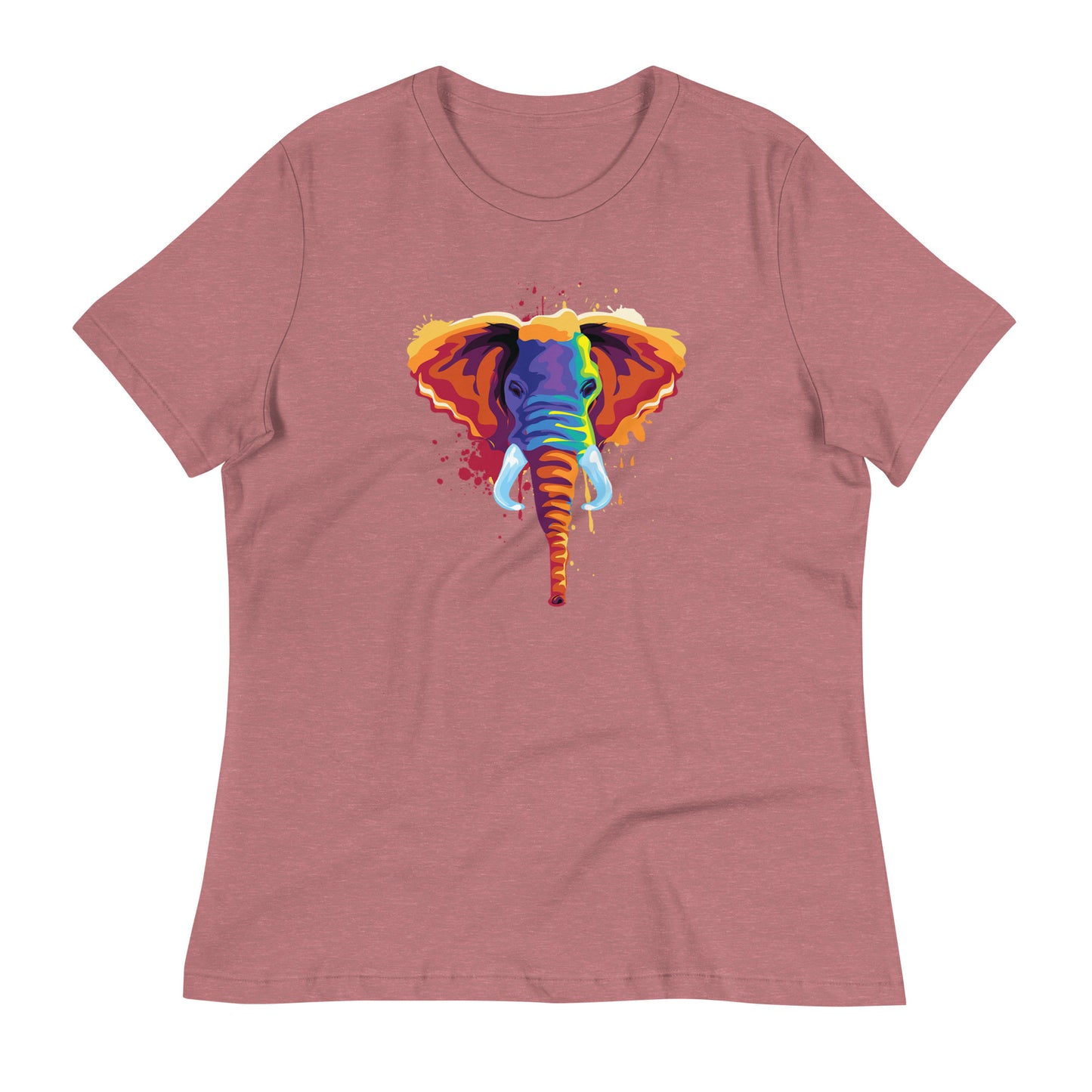 Women's Relaxed Soft & Smooth Premium Quality T-Shirt Elephant Art Design by IOBI Original Apparel