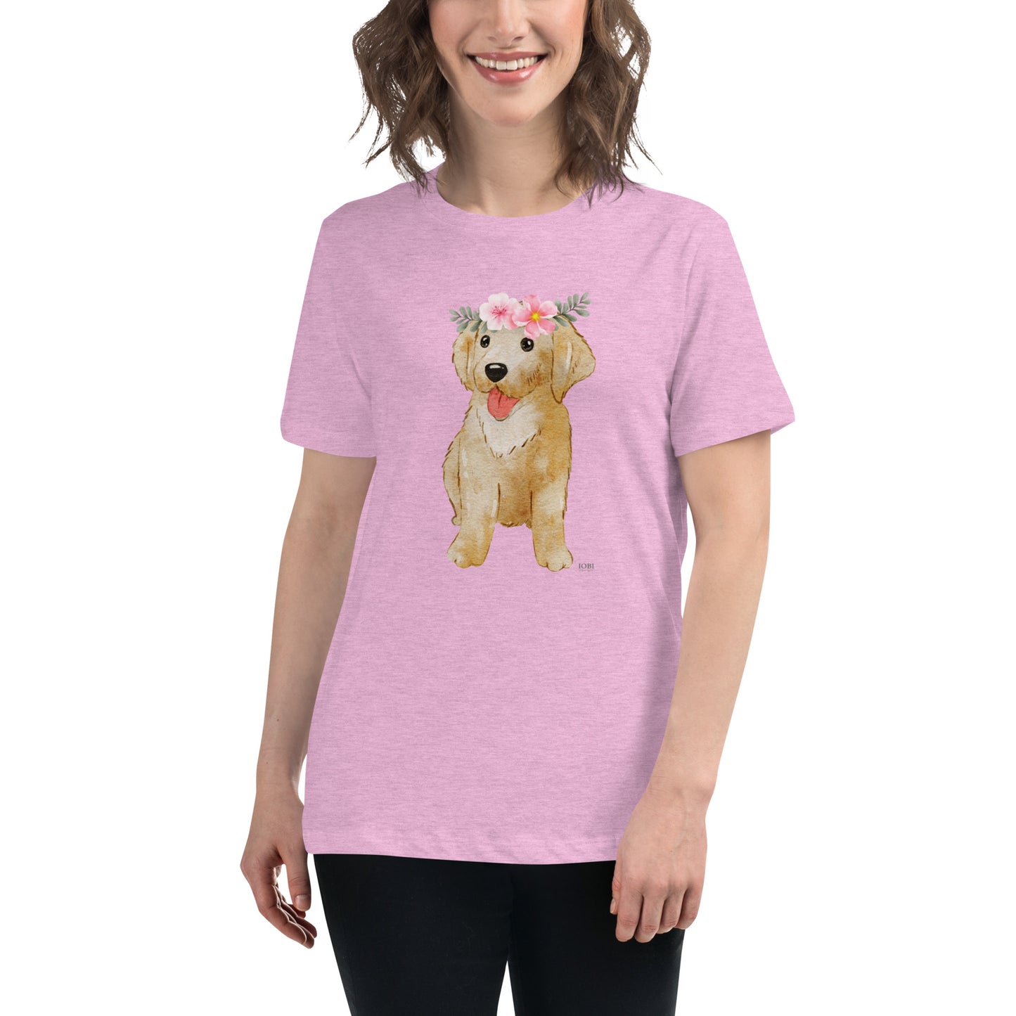 Women's Relaxed Soft & Smooth Premium Quality T-Shirt Labrador Puppy Dog Design by IOBI Original Apparel