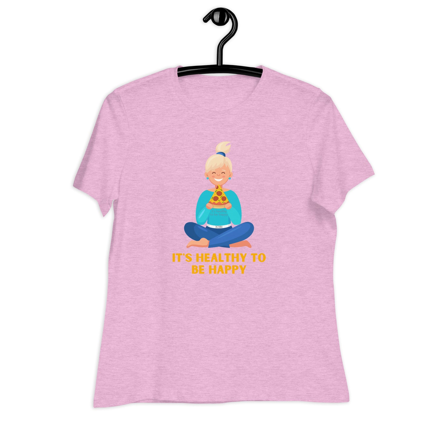 Women's Relaxed Soft & Smooth Premium Quality T-Shirt It's Healthy To Be Happy Design by IOBI Original Apparel