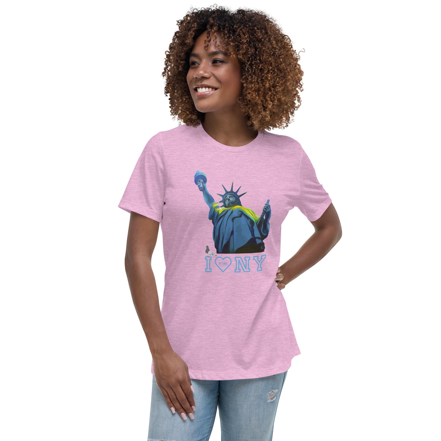 Women's Relaxed Soft & Smooth Premium Quality T-Shirt I Love New York Design by IOBI Original Apparel