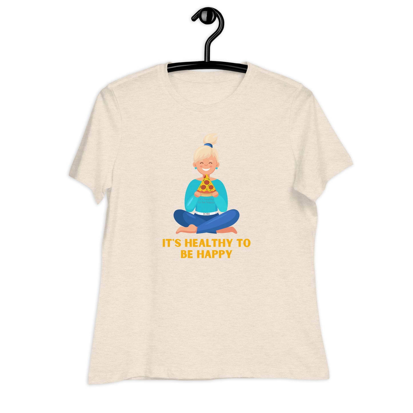 Women's Relaxed Soft & Smooth Premium Quality T-Shirt It's Healthy To Be Happy Design by IOBI Original Apparel