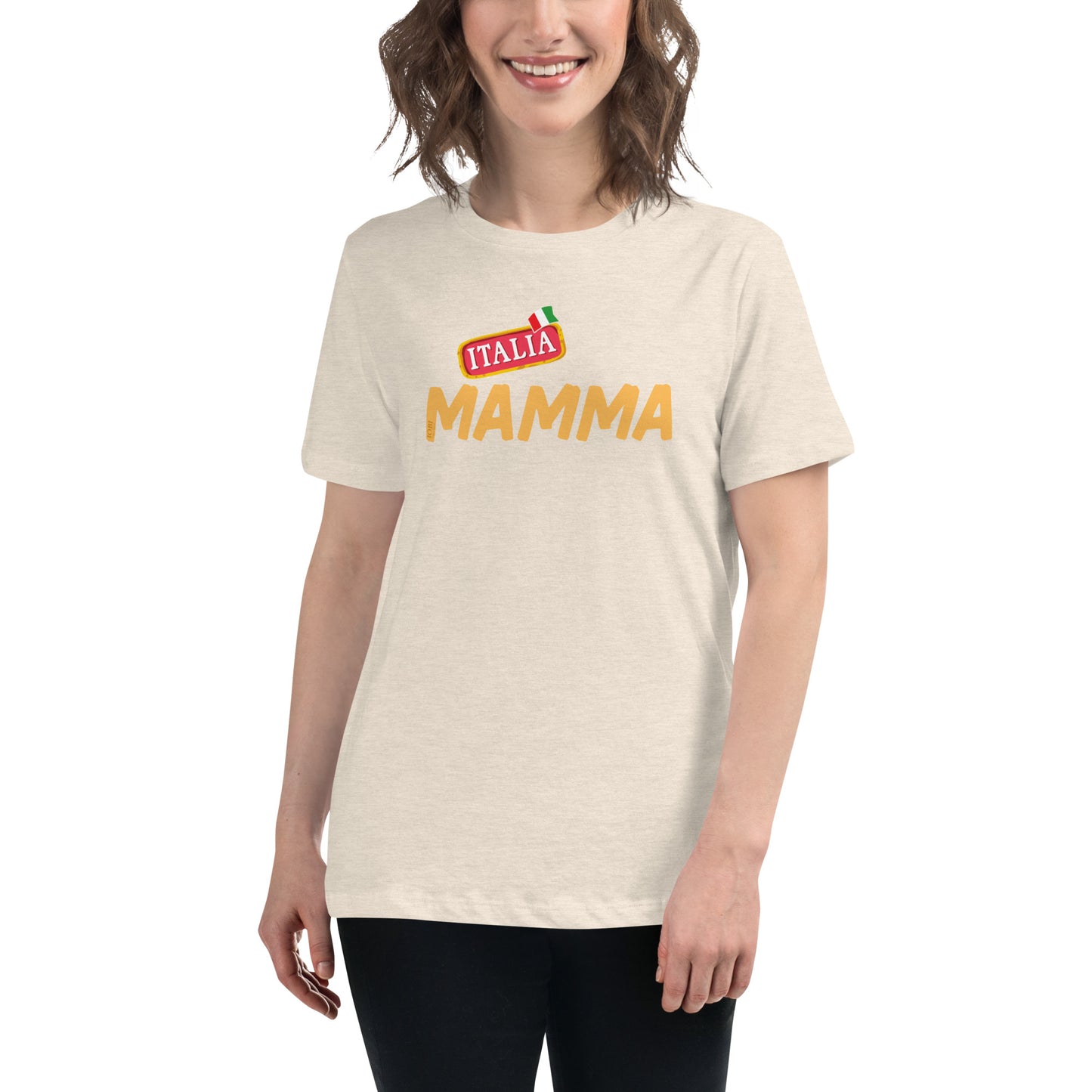 Women's Relaxed Soft & Smooth Premium Quality T-Shirt Italia Mamma Design by IOBI Original Apparel