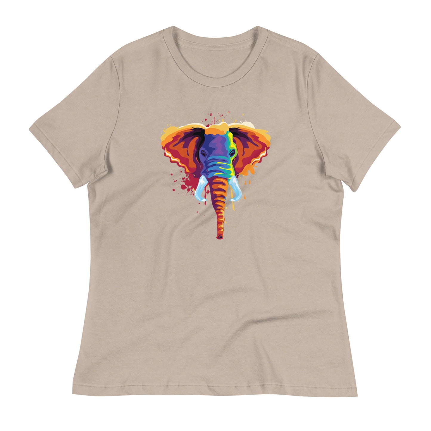 Women's Relaxed Soft & Smooth Premium Quality T-Shirt Elephant Art Design by IOBI Original Apparel