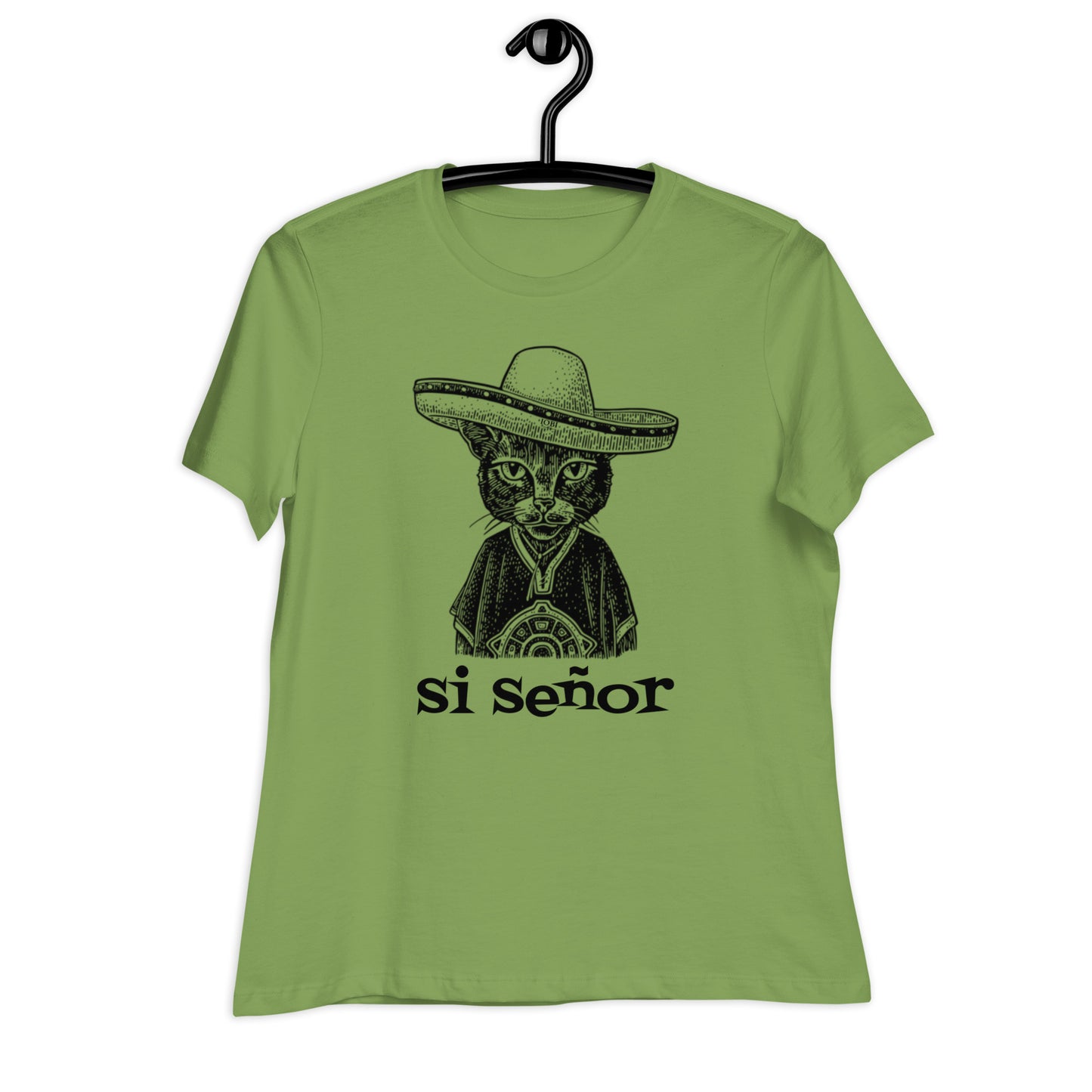 Women's Relaxed Soft & Smooth Premium Quality T-Shirt Si Señor Cat Design by IOBI Original Apparel