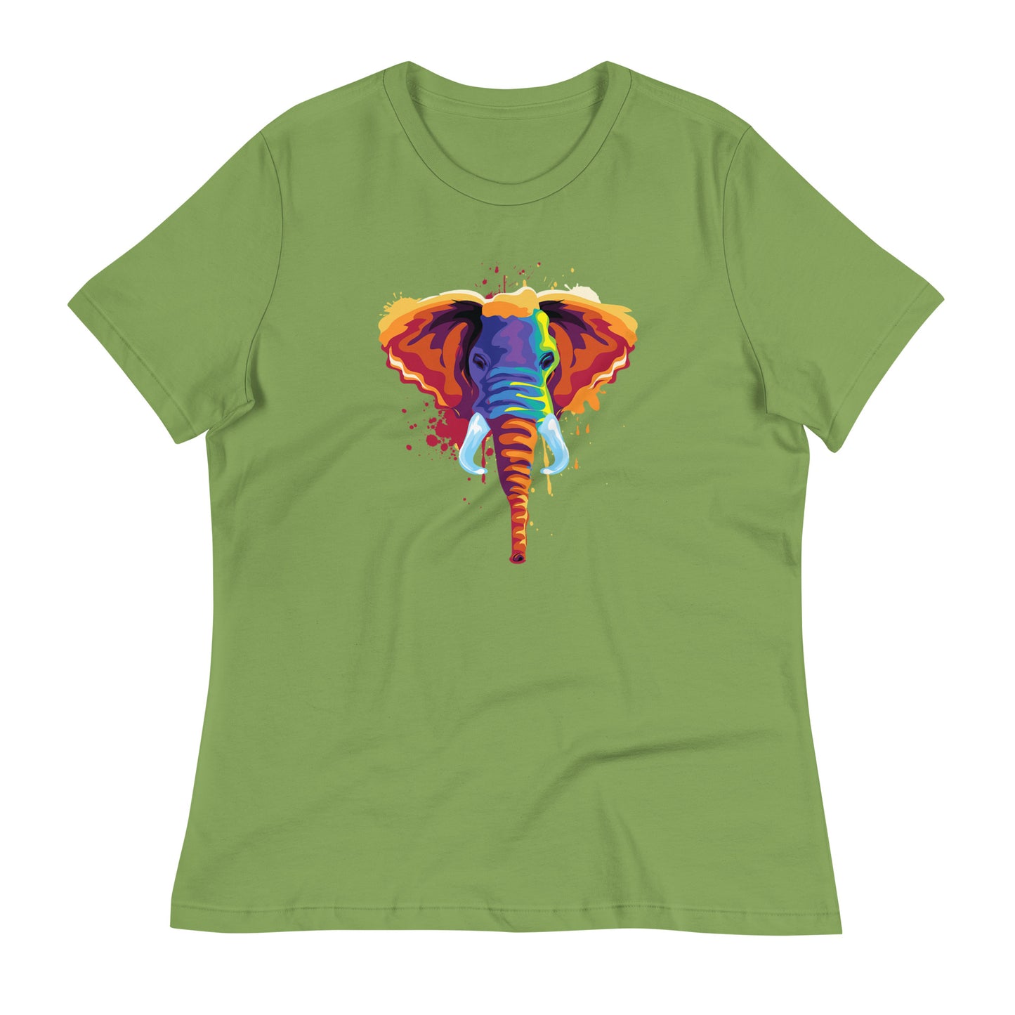 Women's Relaxed Soft & Smooth Premium Quality T-Shirt Elephant Art Design by IOBI Original Apparel