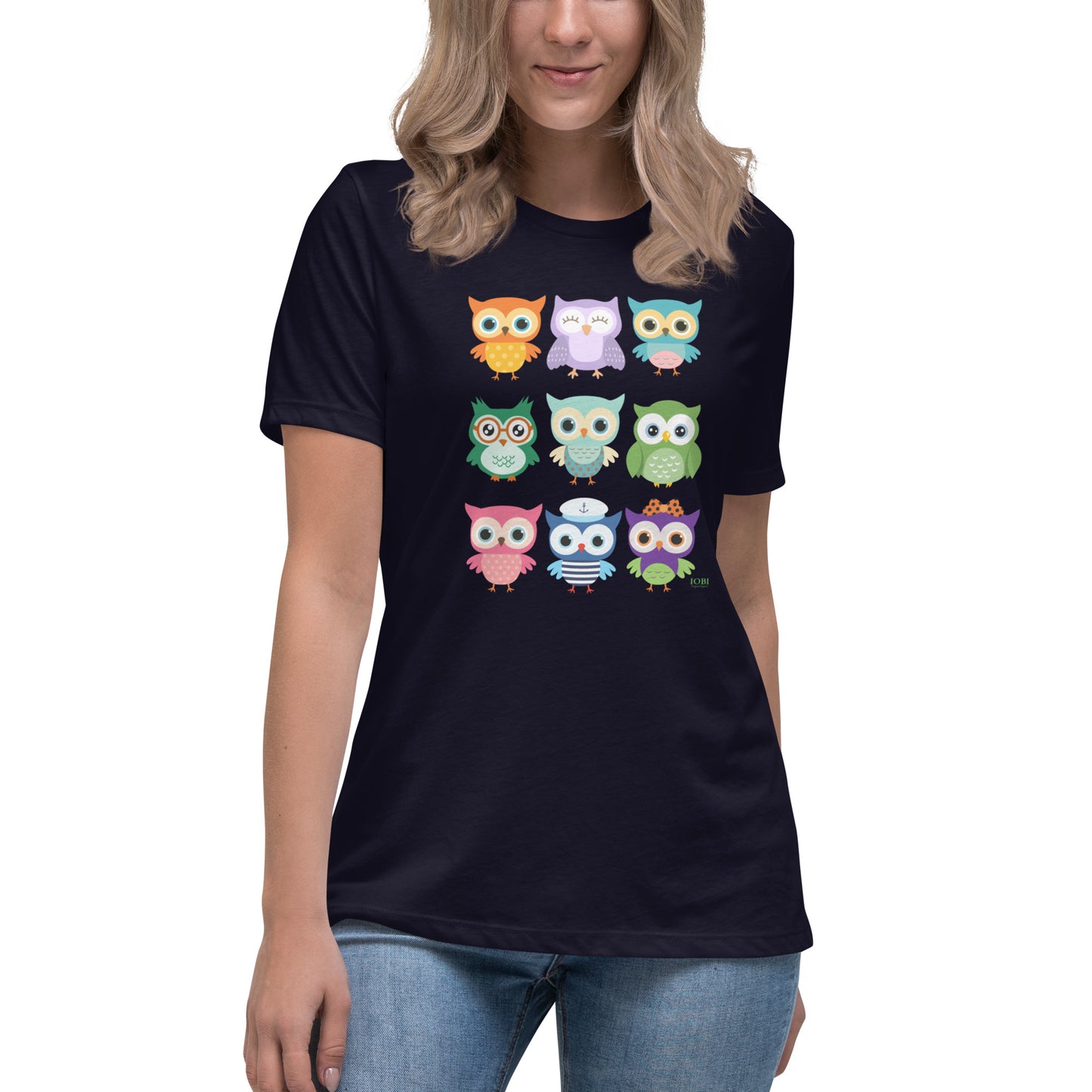 Women's Relaxed Soft & Smooth Premium Quality T-Shirt Baby Owls Design by IOBI Original Apparel