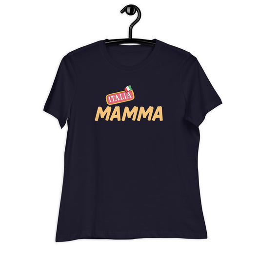 Women's Relaxed Soft & Smooth Premium Quality T-Shirt Italia Mamma Design by IOBI Original Apparel