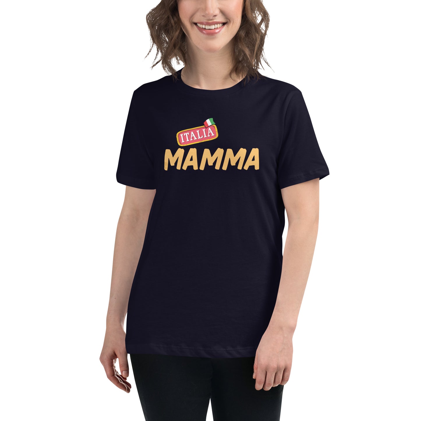 Women's Relaxed Soft & Smooth Premium Quality T-Shirt Italia Mamma Design by IOBI Original Apparel