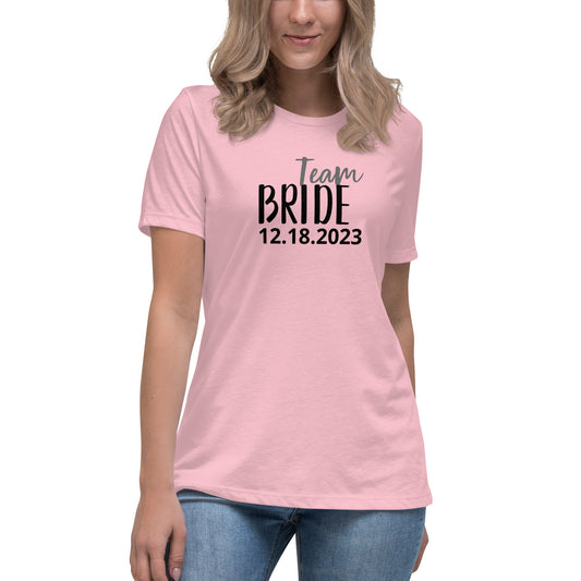 Women's Relaxed Soft & Smooth Premium Quality T-Shirt Personalize Customize Bride Bridesmaids Wedding or Bachelorette Party Design by IOBI Original Apparel