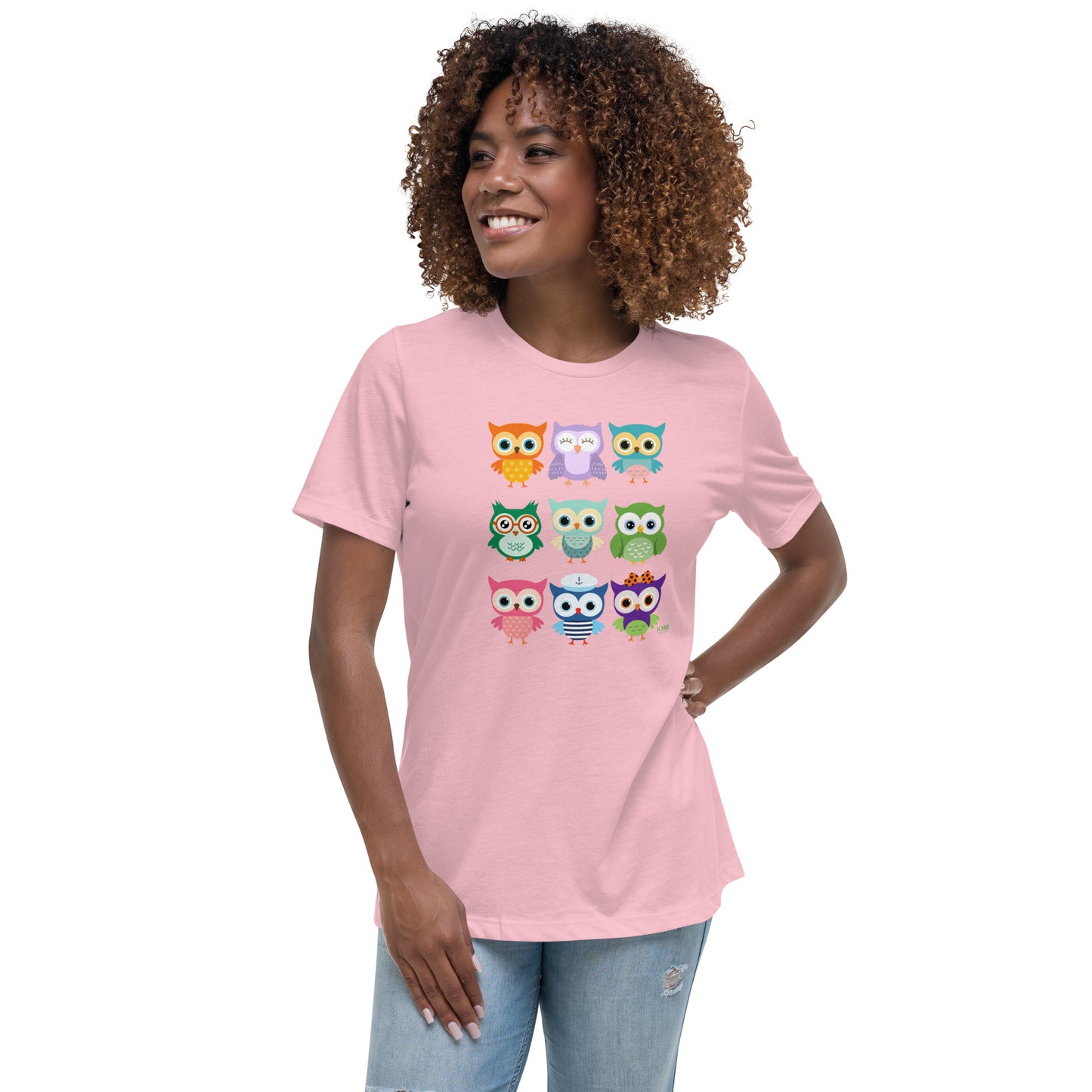 Women's Relaxed Soft & Smooth Premium Quality T-Shirt Baby Owls Design by IOBI Original Apparel