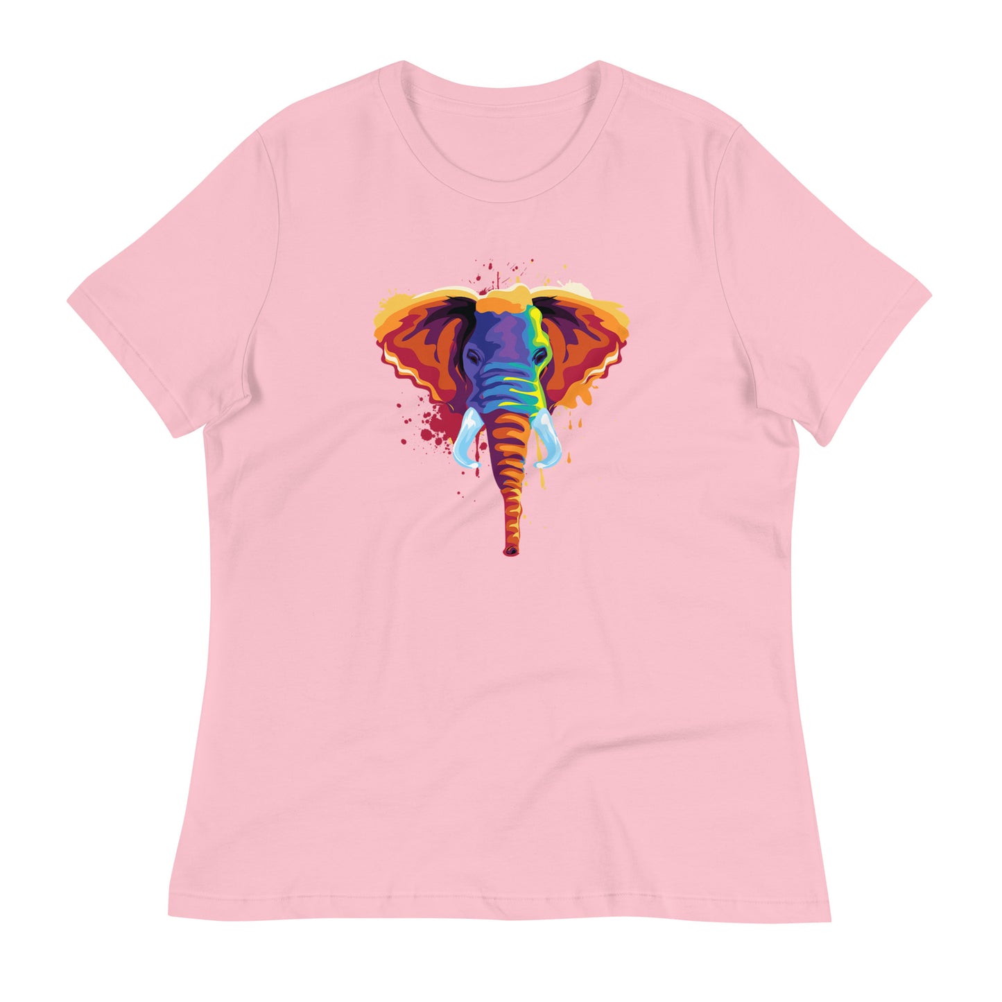 Women's Relaxed Soft & Smooth Premium Quality T-Shirt Elephant Art Design by IOBI Original Apparel