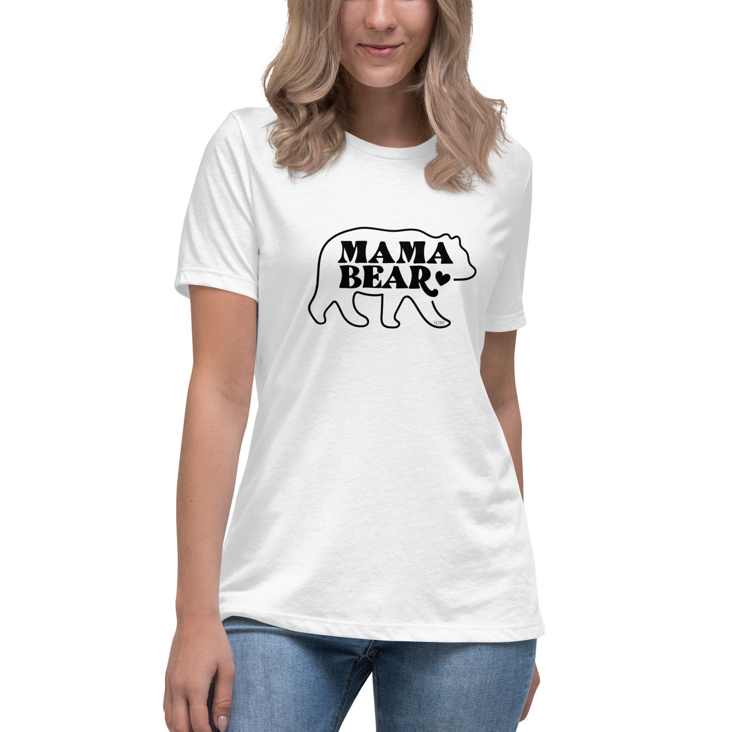 Women's Relaxed Soft & Smooth Premium Quality T-Shirt Mama Bear Design by IOBI Original Apparel