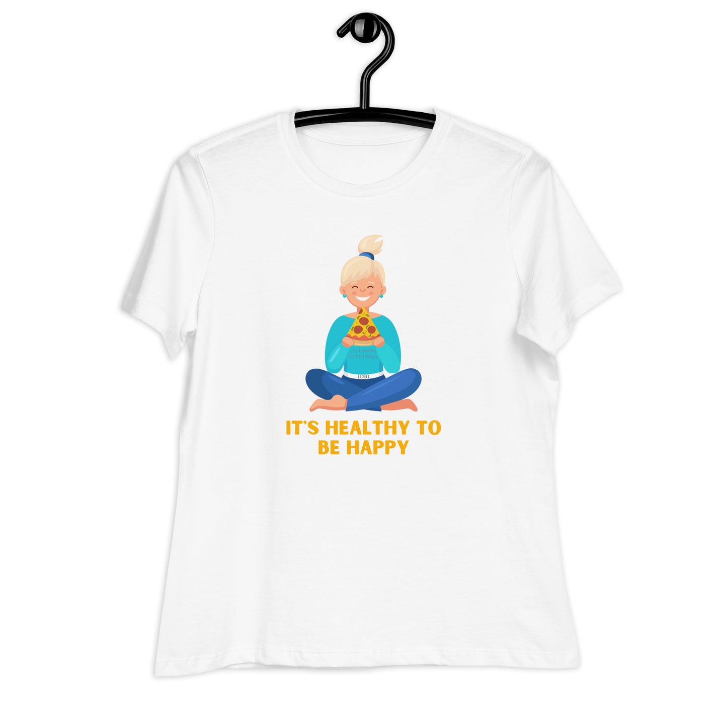 Women's Relaxed Soft & Smooth Premium Quality T-Shirt It's Healthy To Be Happy Design by IOBI Original Apparel