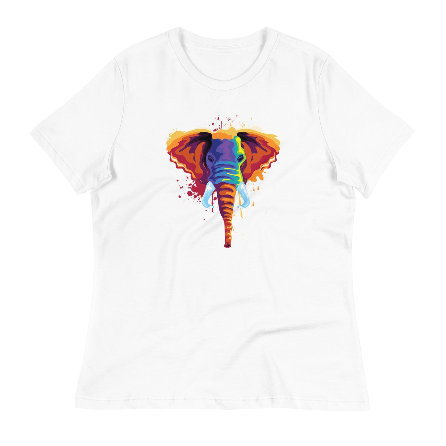 Women's Relaxed Soft & Smooth Premium Quality T-Shirt Elephant Art Design by IOBI Original Apparel