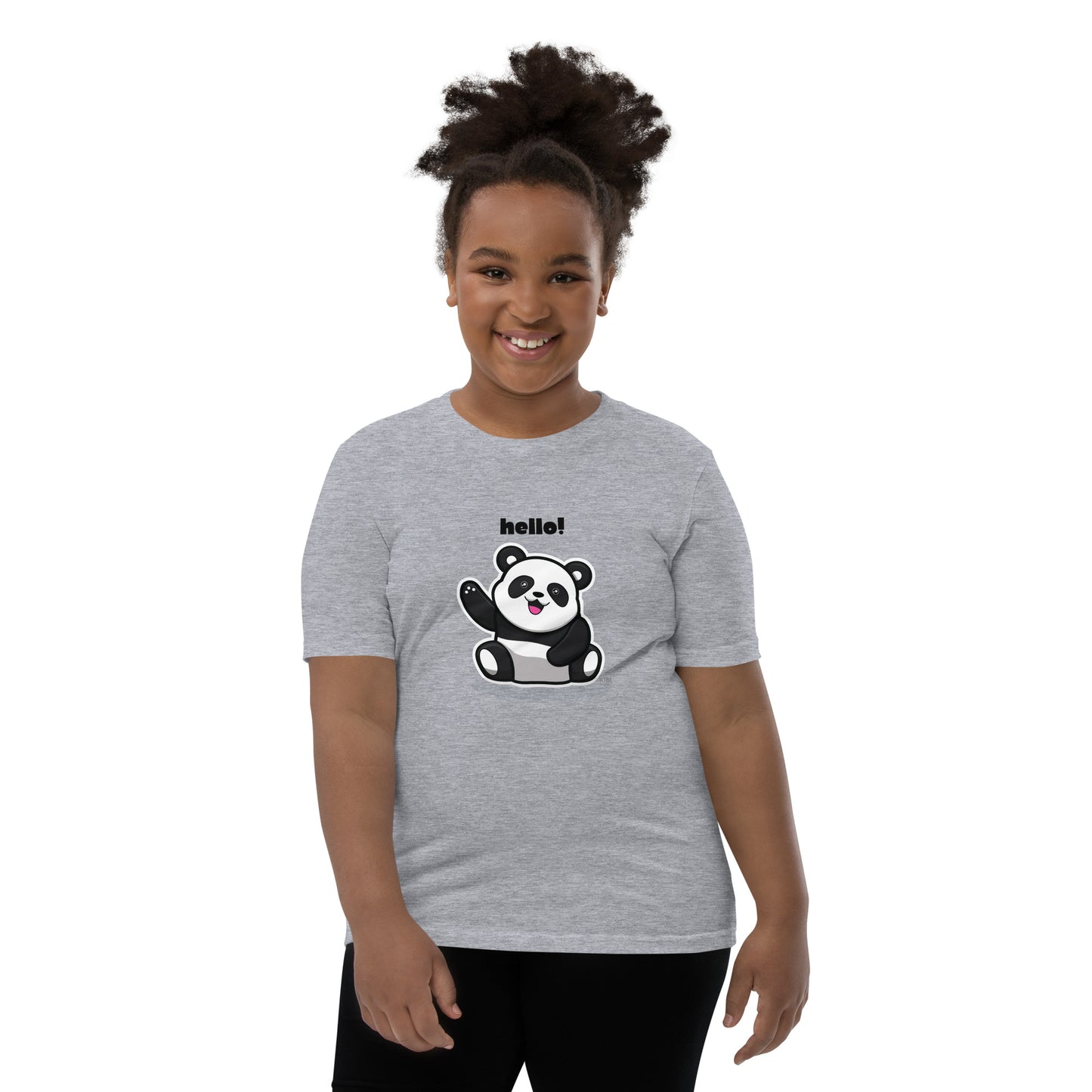 Kids Panda Short Sleeve T-Shirt Best Quality Soft & Comfy for Girls or Boys by IOBI Original Apparel