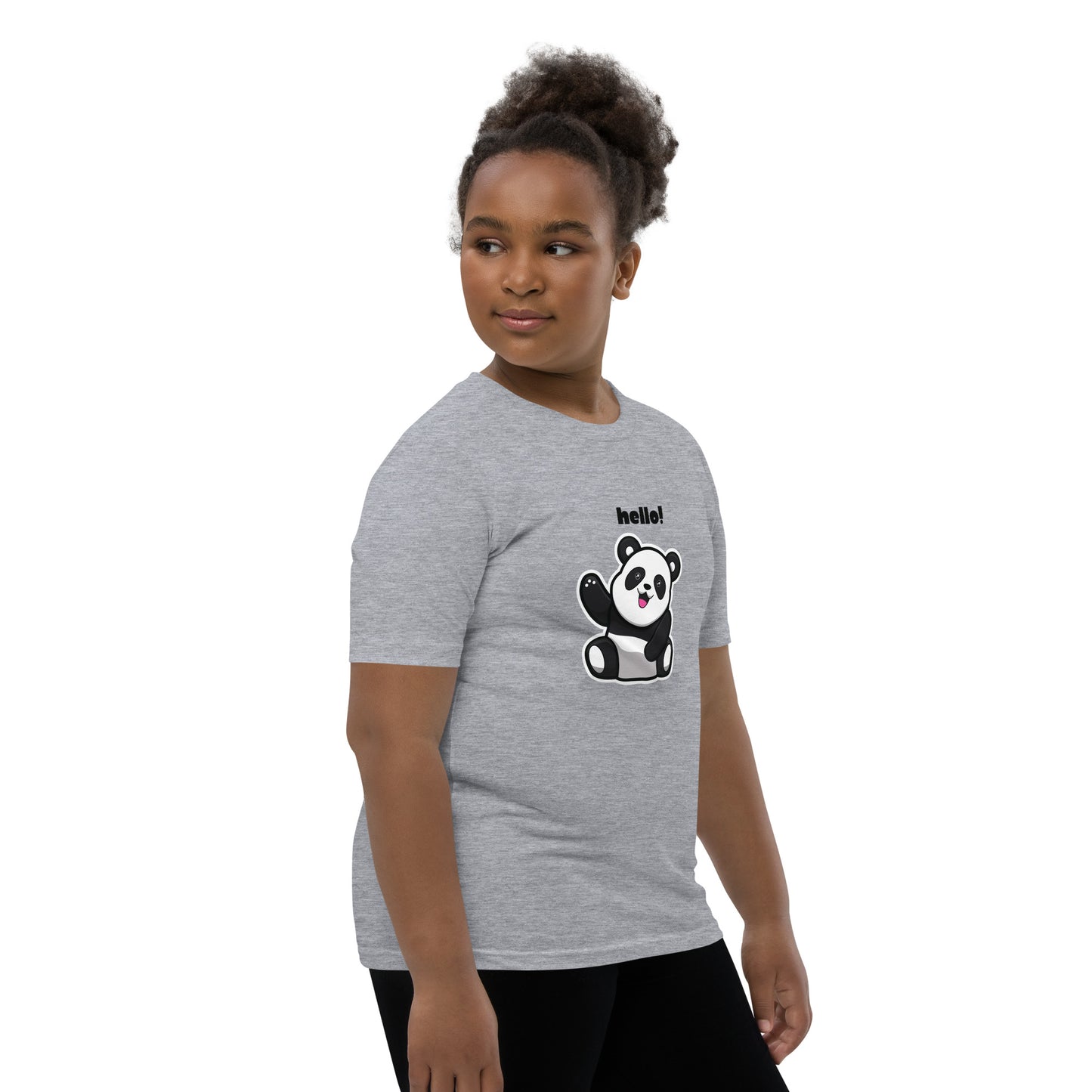 Kids Panda Short Sleeve T-Shirt Best Quality Soft & Comfy for Girls or Boys by IOBI Original Apparel