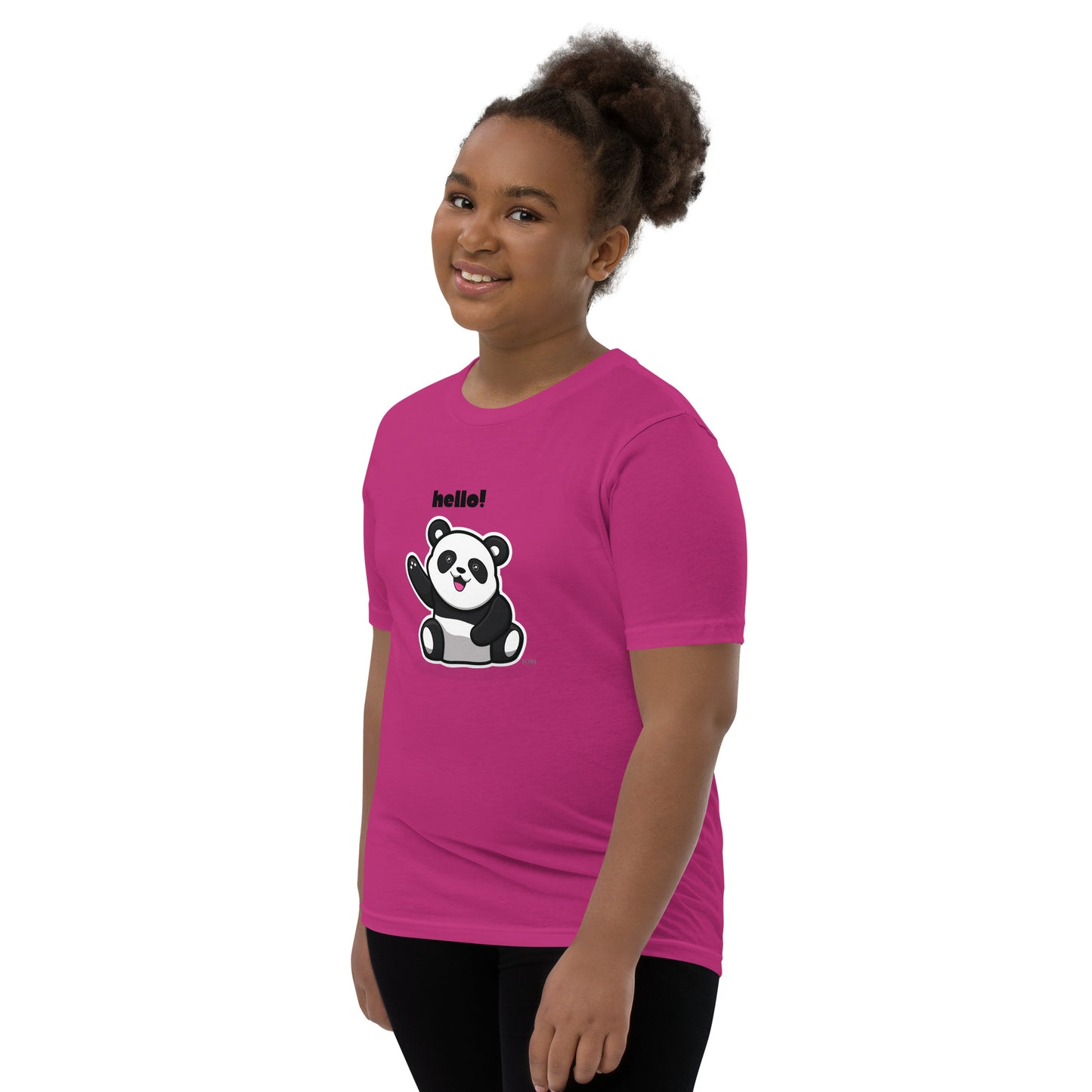 Kids Panda Short Sleeve T-Shirt Best Quality Soft & Comfy for Girls or Boys by IOBI Original Apparel