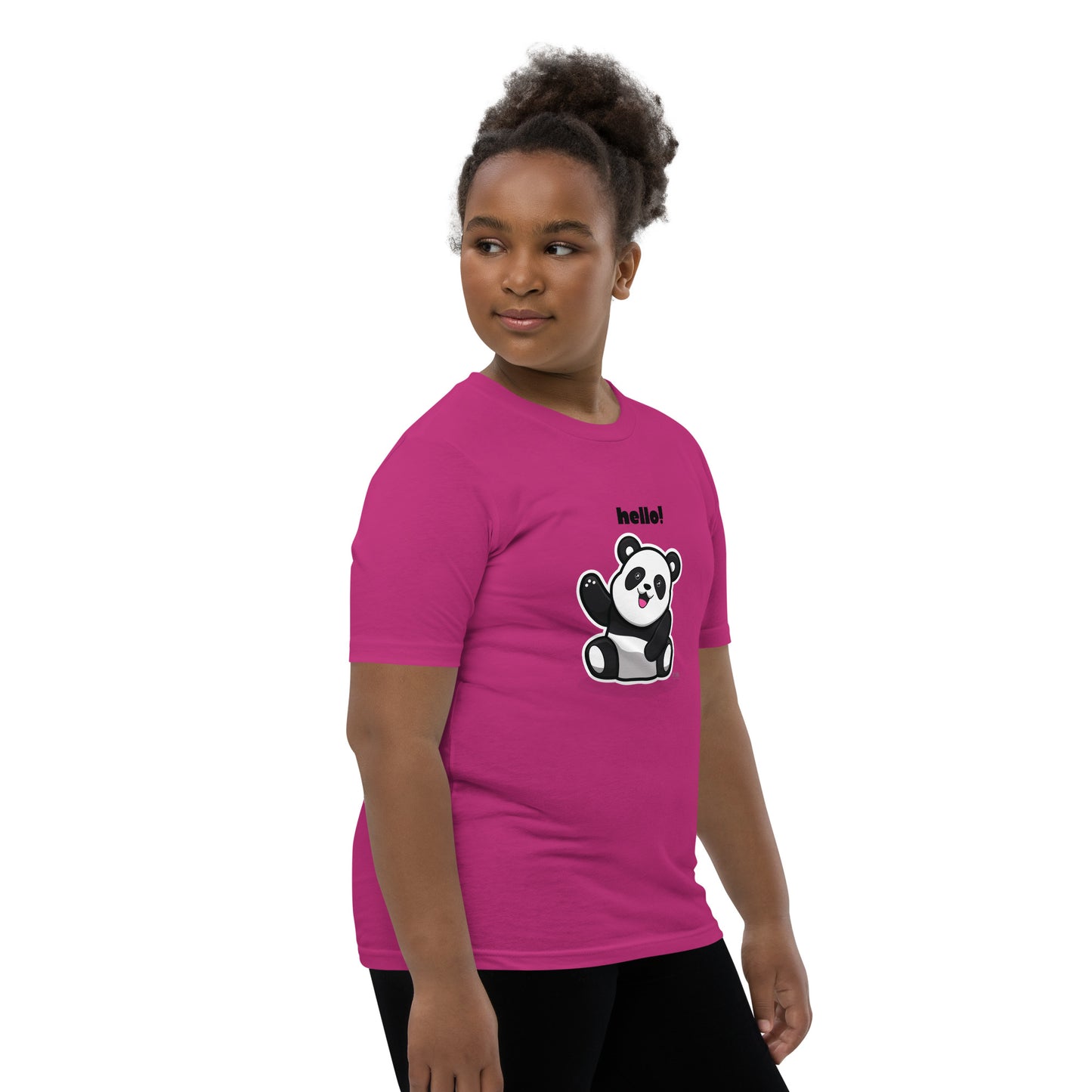 Kids Panda Short Sleeve T-Shirt Best Quality Soft & Comfy for Girls or Boys by IOBI Original Apparel