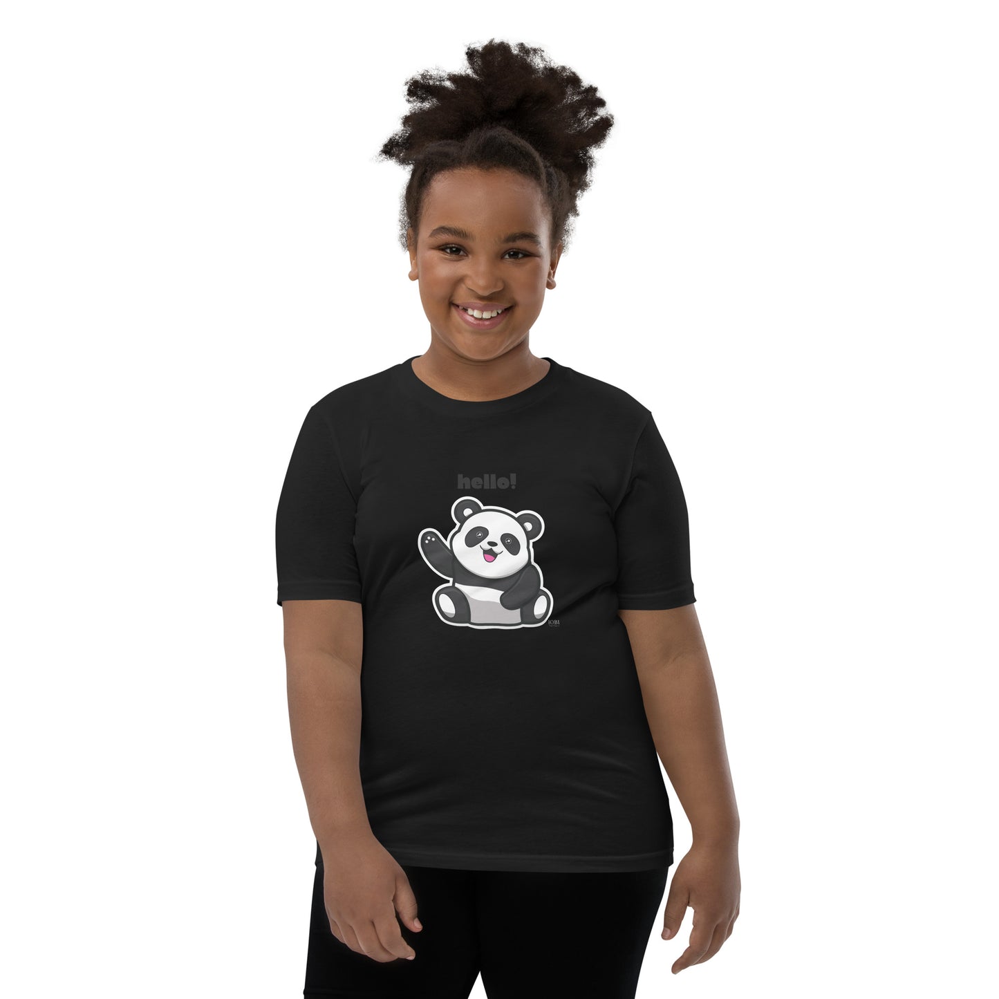 Kids Panda Short Sleeve T-Shirt Best Quality Soft & Comfy for Girls or Boys by IOBI Original Apparel