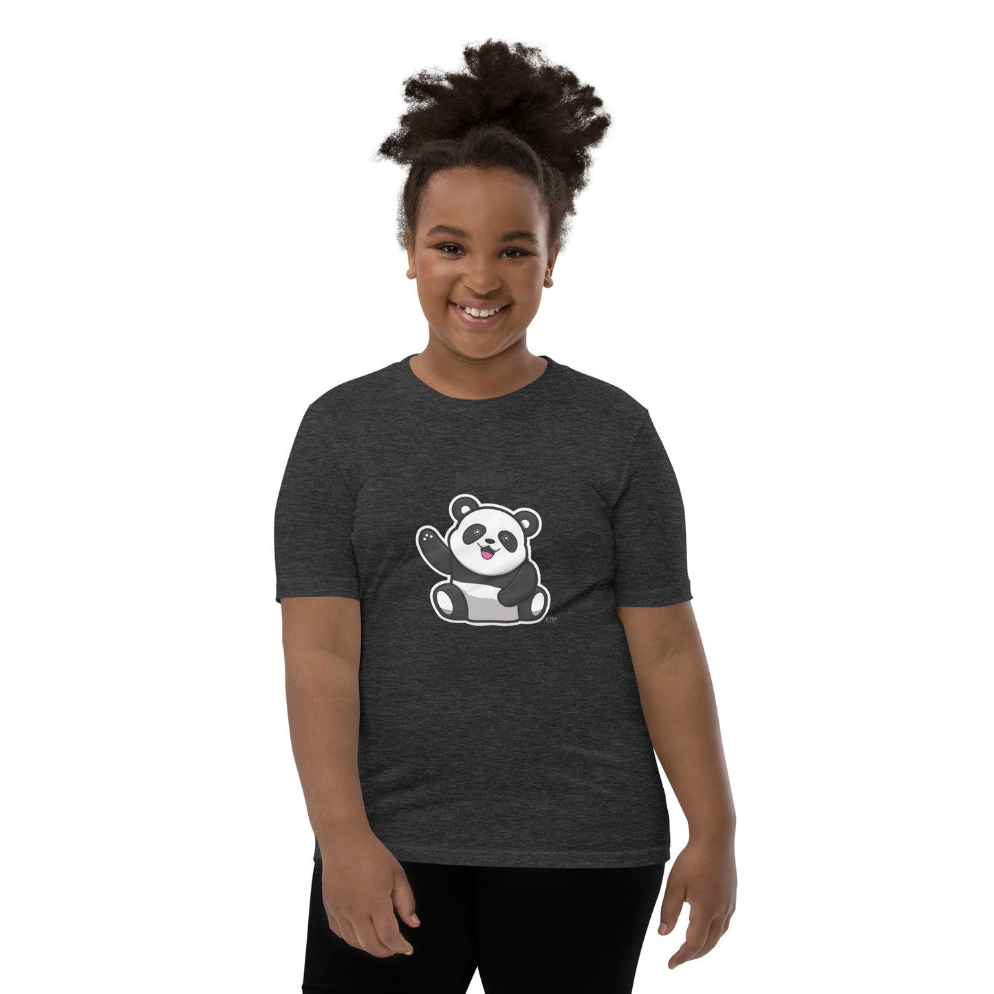 Kids Panda Short Sleeve T-Shirt Best Quality Soft & Comfy for Girls or Boys by IOBI Original Apparel