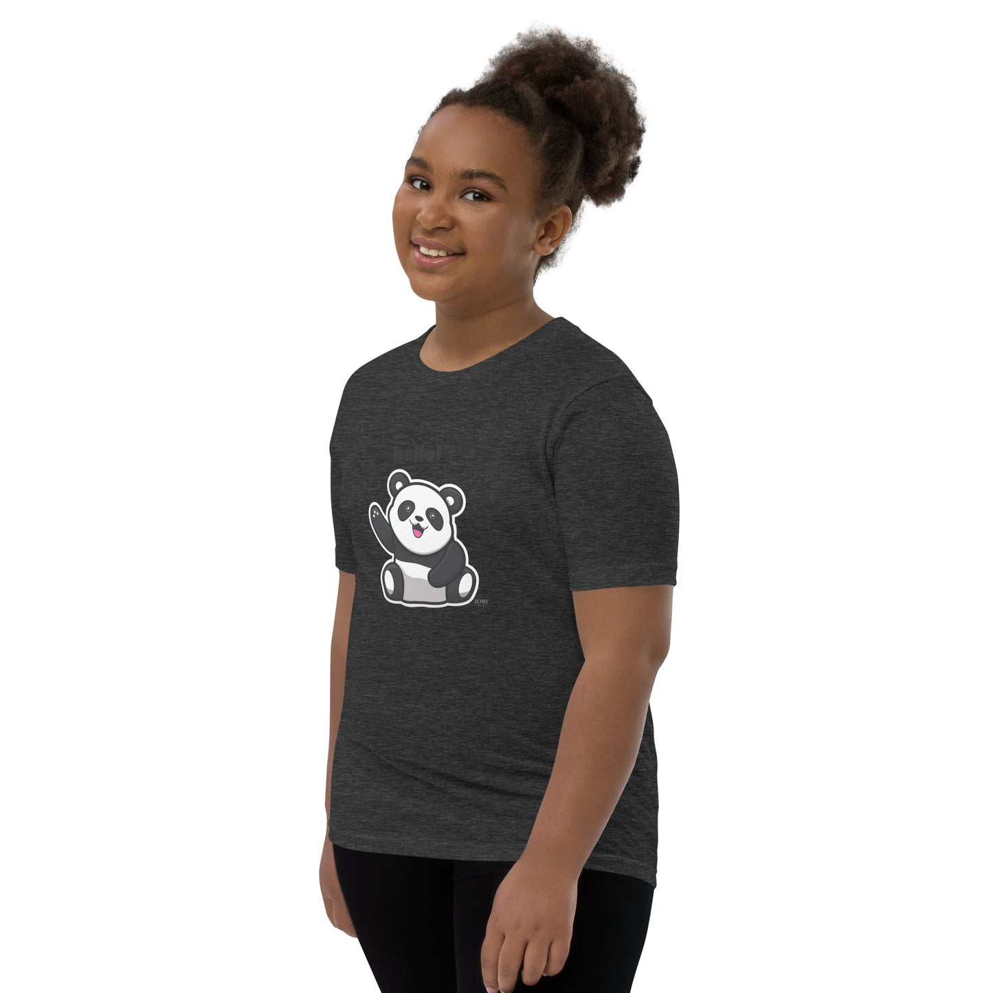 Kids Panda Short Sleeve T-Shirt Best Quality Soft & Comfy for Girls or Boys by IOBI Original Apparel