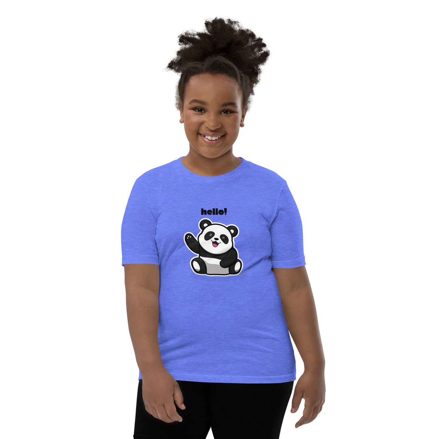 Kids Panda Short Sleeve T-Shirt Best Quality Soft & Comfy for Girls or Boys by IOBI Original Apparel