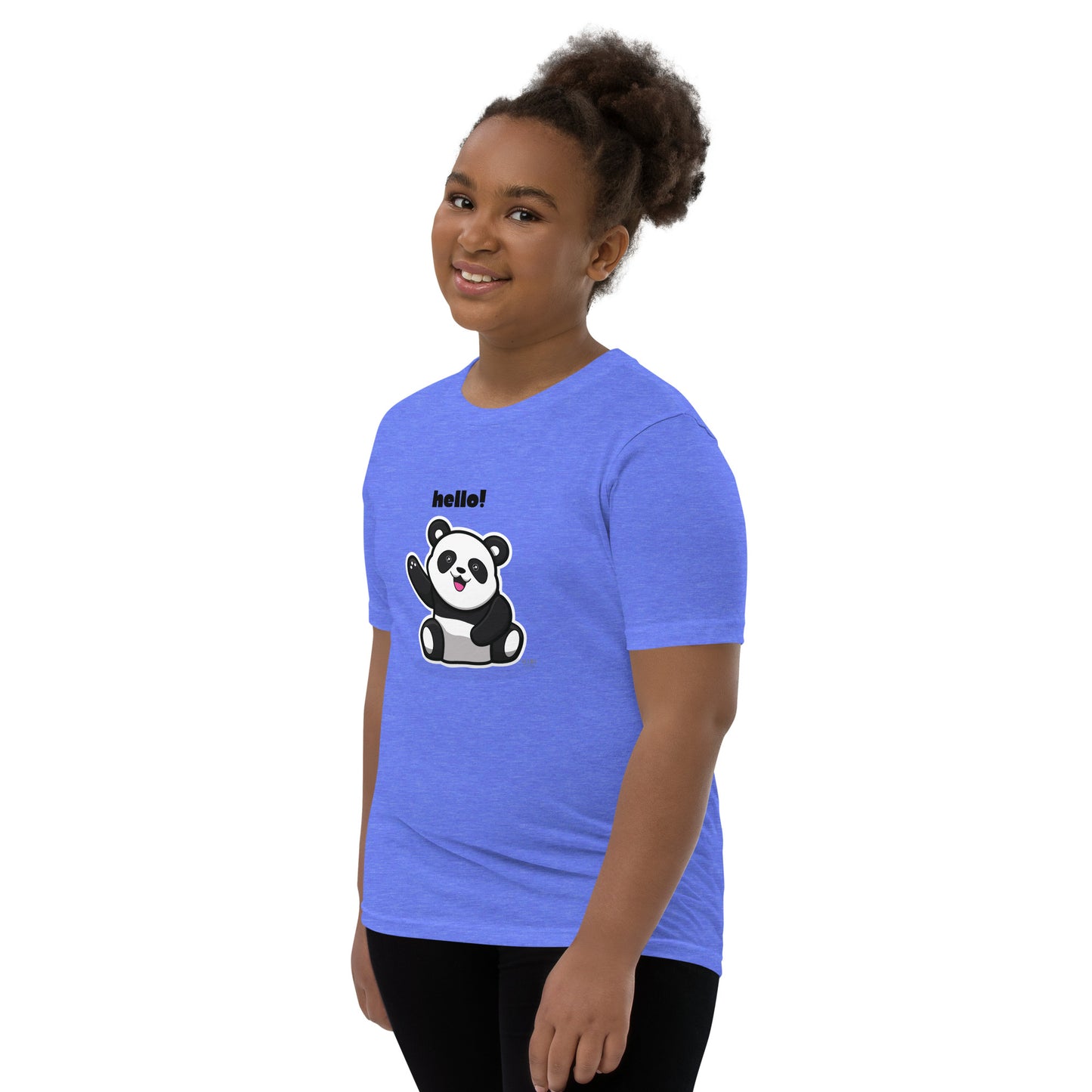 Kids Panda Short Sleeve T-Shirt Best Quality Soft & Comfy for Girls or Boys by IOBI Original Apparel