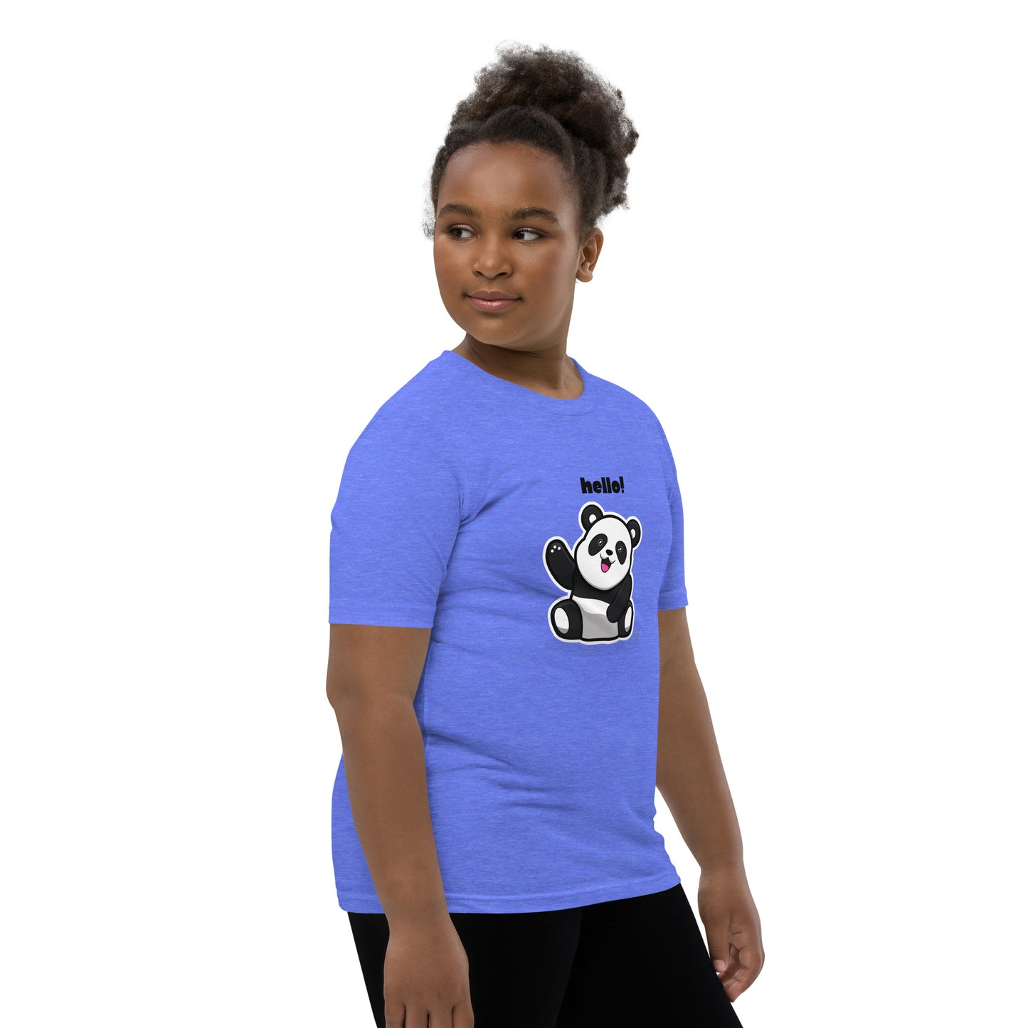 Kids Panda Short Sleeve T-Shirt Best Quality Soft & Comfy for Girls or Boys by IOBI Original Apparel