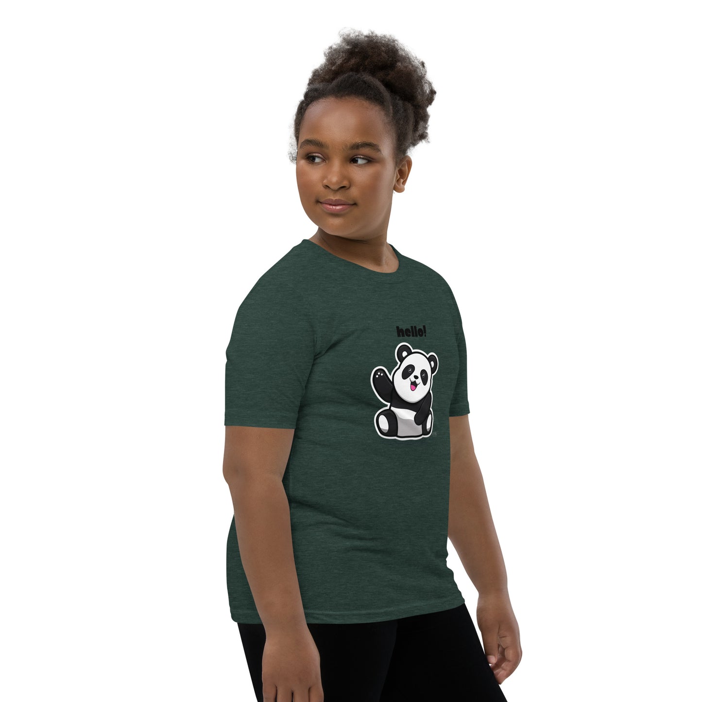 Kids Panda Short Sleeve T-Shirt Best Quality Soft & Comfy for Girls or Boys by IOBI Original Apparel