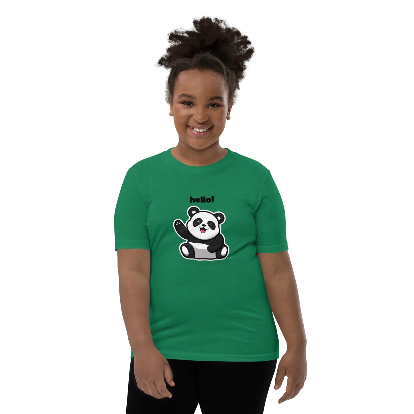 Kids Panda Short Sleeve T-Shirt Best Quality Soft & Comfy for Girls or Boys by IOBI Original Apparel