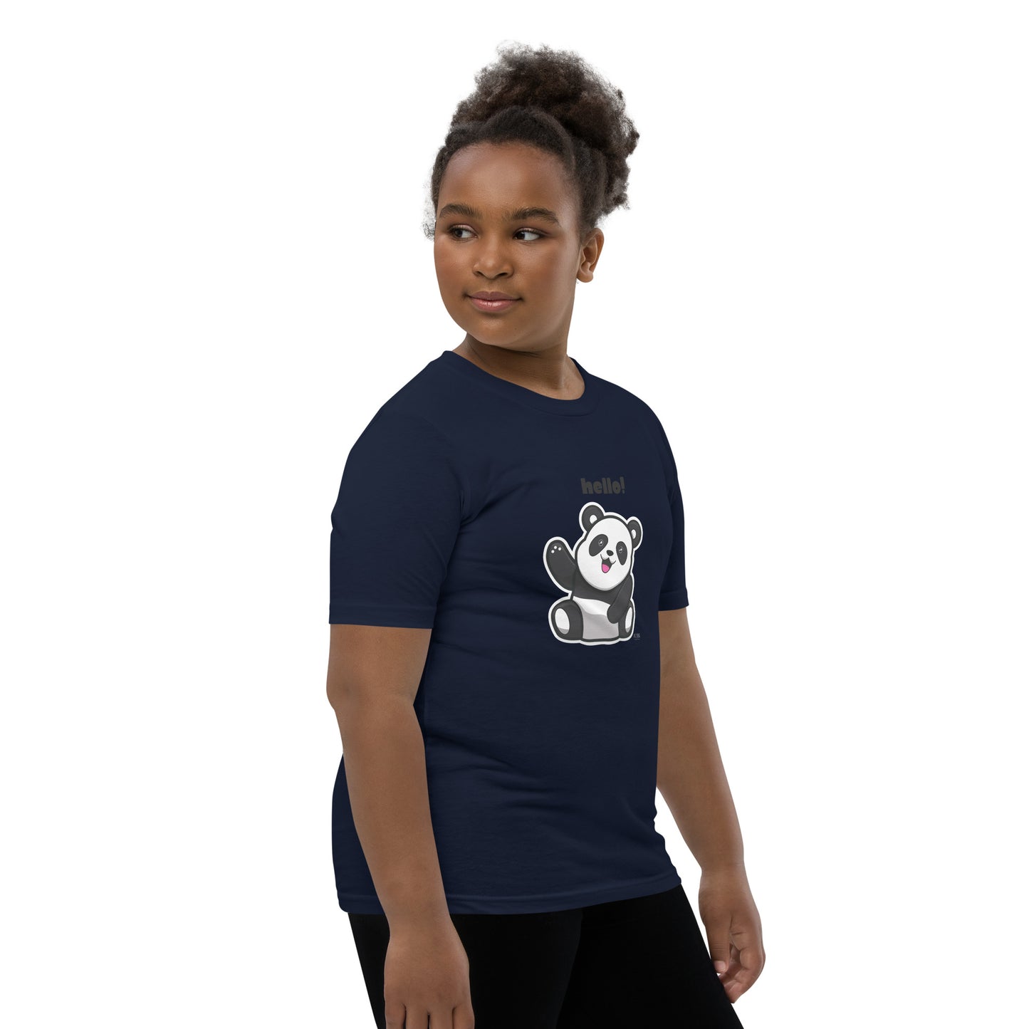 Kids Panda Short Sleeve T-Shirt Best Quality Soft & Comfy for Girls or Boys by IOBI Original Apparel