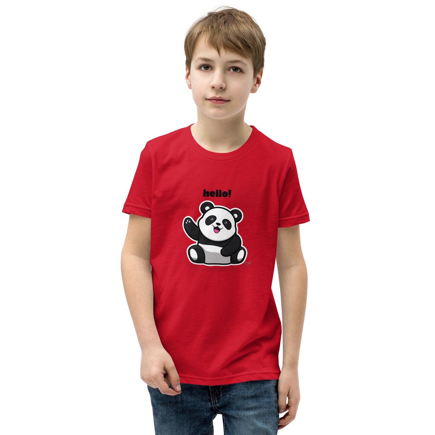 Kids Panda Short Sleeve T-Shirt Best Quality Soft & Comfy for Girls or Boys by IOBI Original Apparel