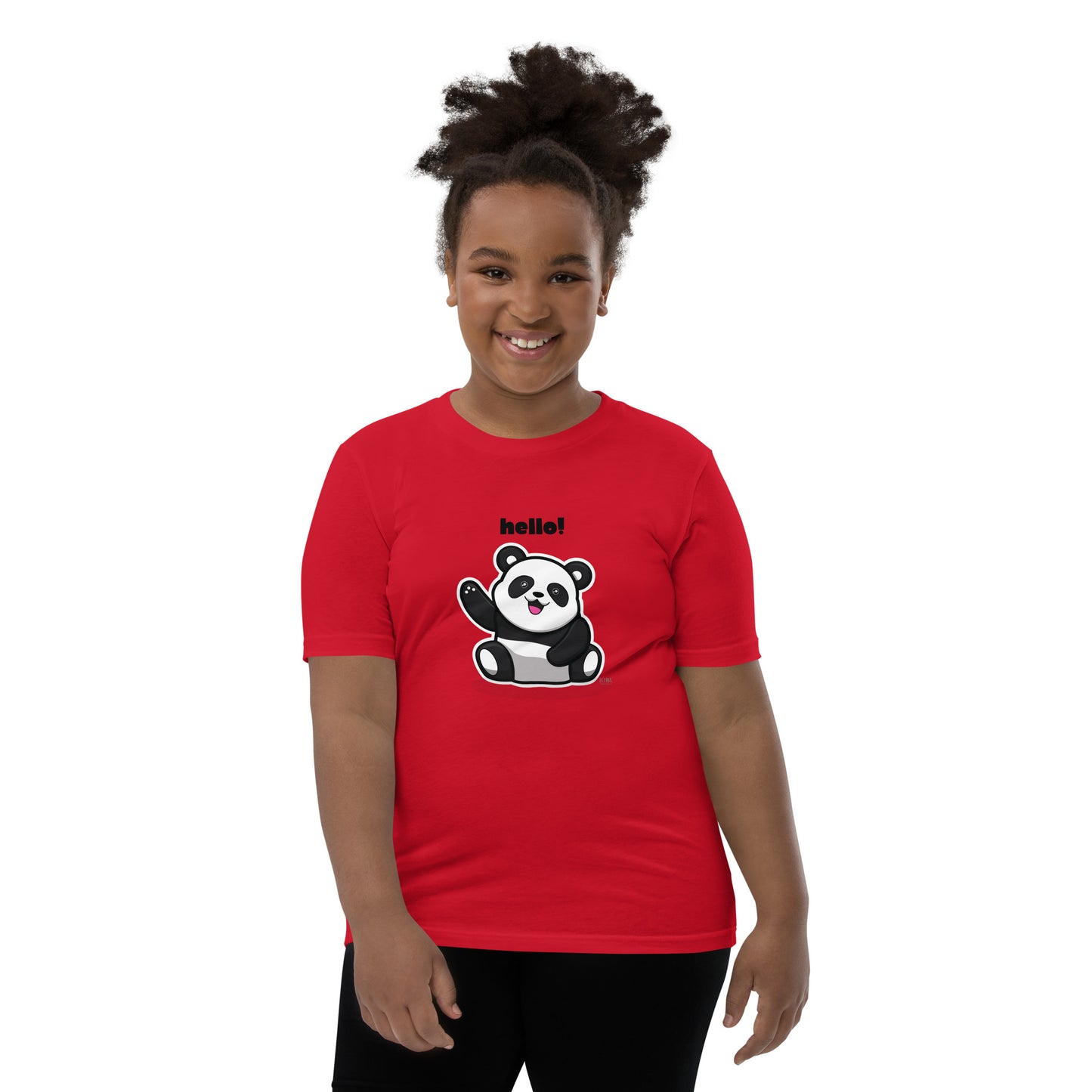 Kids Panda Short Sleeve T-Shirt Best Quality Soft & Comfy for Girls or Boys by IOBI Original Apparel