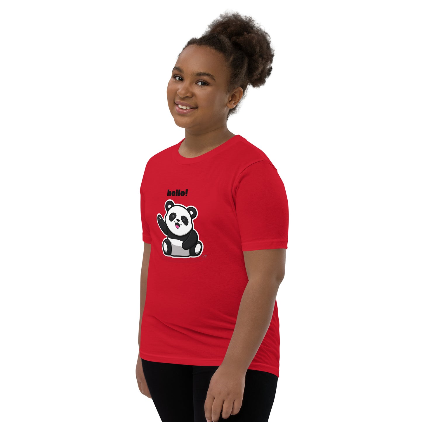 Kids Panda Short Sleeve T-Shirt Best Quality Soft & Comfy for Girls or Boys by IOBI Original Apparel