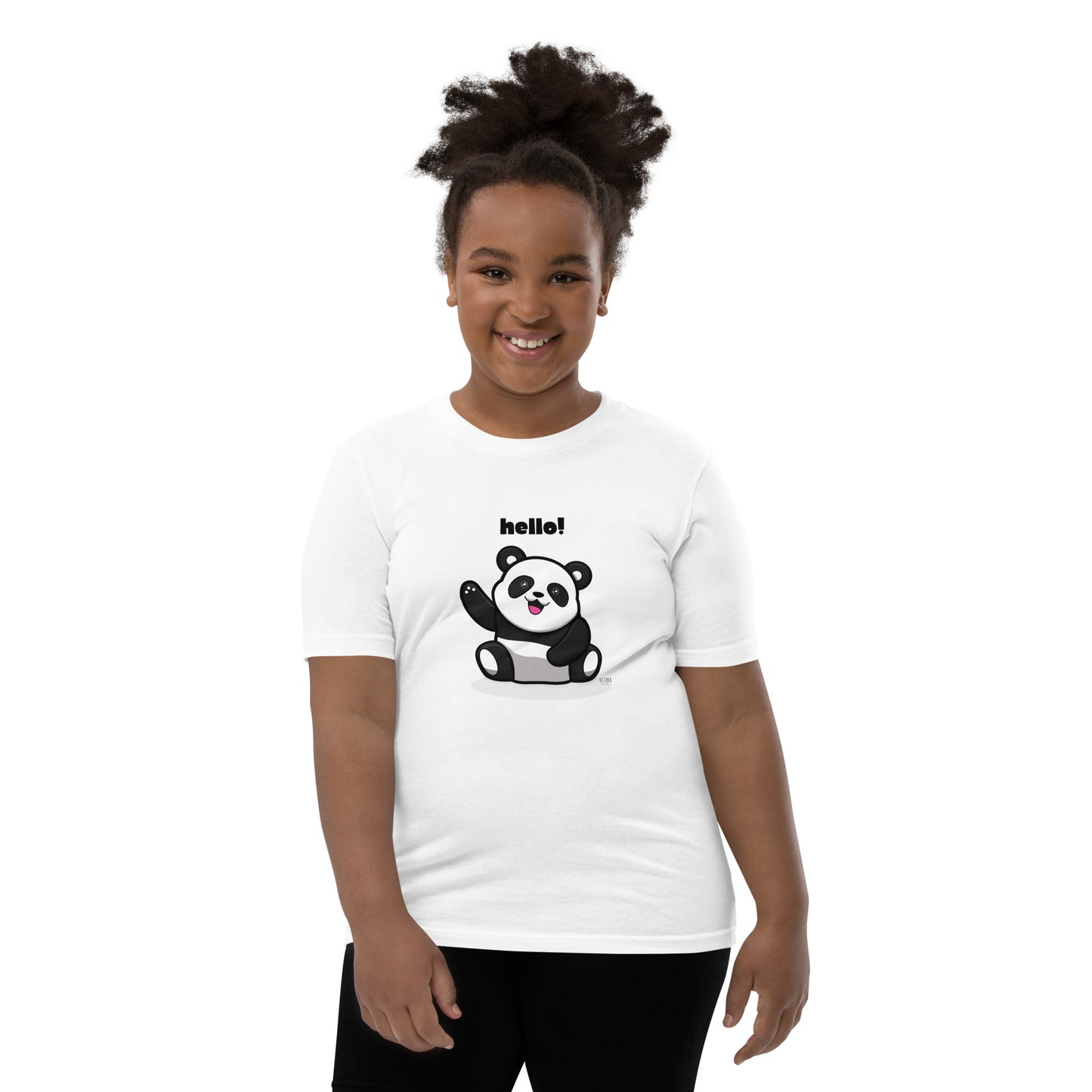 Kids Panda Short Sleeve T-Shirt Best Quality Soft & Comfy for Girls or Boys by IOBI Original Apparel