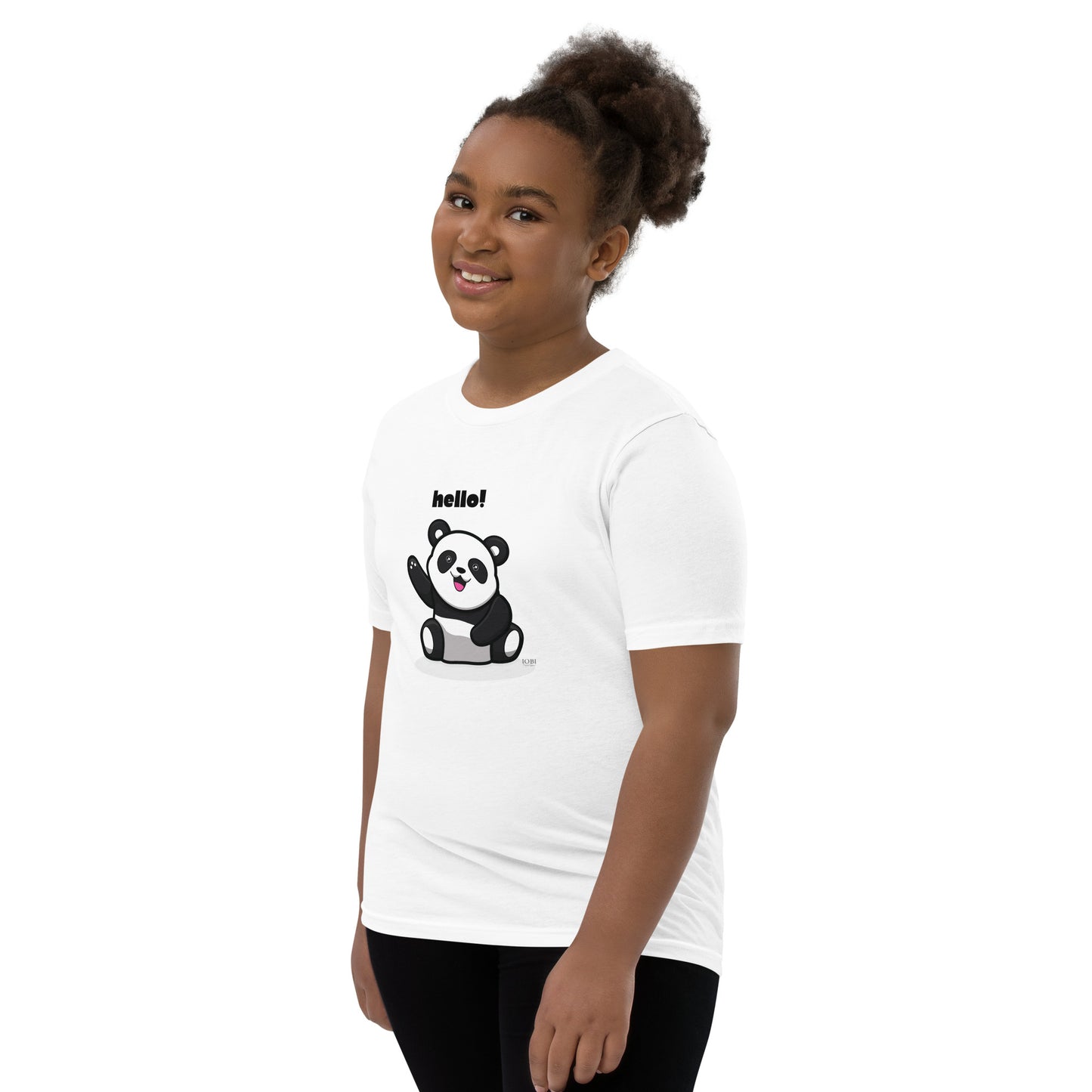 Kids Panda Short Sleeve T-Shirt Best Quality Soft & Comfy for Girls or Boys by IOBI Original Apparel