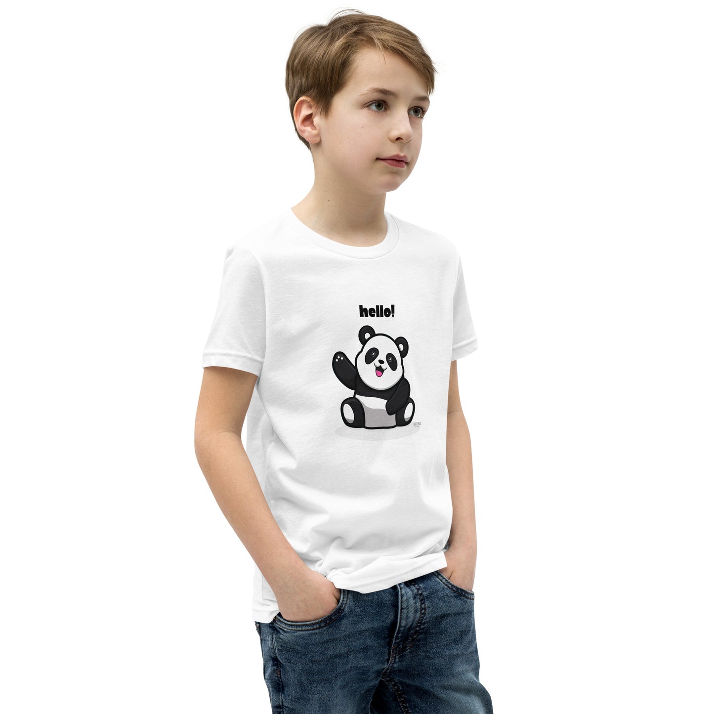 Kids Panda Short Sleeve T-Shirt Best Quality Soft & Comfy for Girls or Boys by IOBI Original Apparel